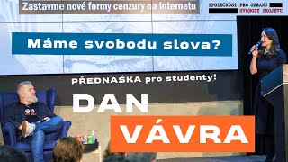 Dan Vávra přednáší studentům o svobodě slova  přednáška SOSP  Polemika [upl. by Roarke964]