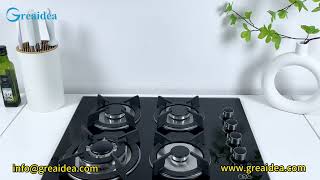 4 burner gas hob  Glass gas cooktopgas stove [upl. by Iand]