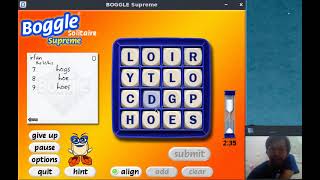 Boggle Supreme GameHouse Collection Solitaire Mode Gameplay [upl. by Maurizia796]