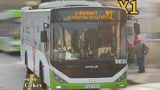 【Cirkewwa Gozo Ferry】Malta Bus Route X1（Ajruport 1Cirkewwa Alight）8x speed Whole Line Operating pov [upl. by Etnovaj947]