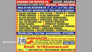 Gulf Countries में Jobs के लिए Urgent Recruitment [upl. by Pettiford]