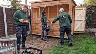 9 x 6 Pent Roofed Garden Shed with groundscrew base Timelapse [upl. by Kernan]