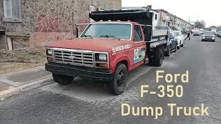 1 3 24 AN 80  86 FORD F350 DUMP TRUCK STILL WORKING IN MONTREAL QUEBEC [upl. by Aihtekal]