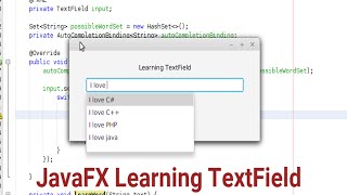 JavaFX with ControlsFX 3  Smart Learning TextFields [upl. by Valenza231]