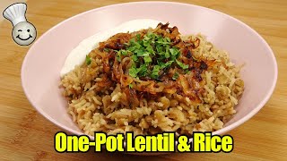 OnePot Lentil amp Rice Recipe  Lebanese Mujadara [upl. by Shippee]