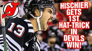 Nico Hischier SCORES 1st Career NHL Hat Trick as The NJ Devils BEAT The Nashville Predators [upl. by Intihw]