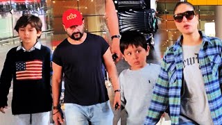 Kareena Kapoor amp Saif Ali Khan Return With Jehangir amp Taimur Ali Khan From Gstaad [upl. by Wrand]