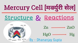 Mercury Cell  Mercury Cell Class 12  Mercury Cell Structure amp Rection in Hindi [upl. by Dore150]