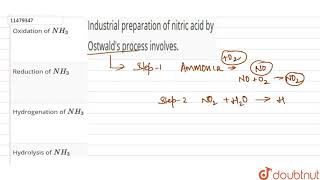 Industrial preparation of nitric acid by Ostwalds process involves [upl. by Initirb278]