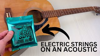 Using Electric Guitar Strings on an Acoustic [upl. by Aivataj242]