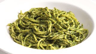 Espagueti al Pesto  Receta Deliciosa muy Fácil y Rápida [upl. by Aihsemek]