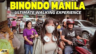 Binondo Manila Street Scenes Walking Tour 4K [upl. by Slade577]