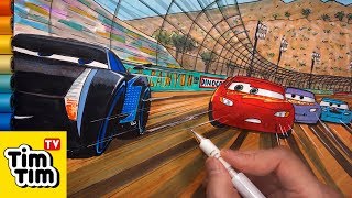 How to draw Jackson Storm Passes McQueen for The First Time  CARS 3  Easy stepbystep  Art Color [upl. by Laehctim663]