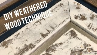 Easy distressed paint technique Faux Weathered barnwood Tutorial [upl. by Htederem403]