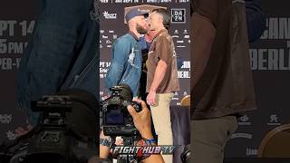 INTENSE Caleb Plant amp Trevor McCumby EXCHANGE words at face off [upl. by Enitsuj]