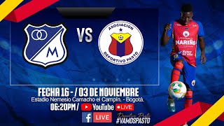 🔵🟡🔴 MILONARIOS VS DEPORTIVO PASTO [upl. by Amero]