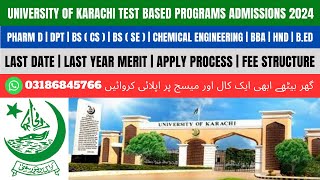 University of Karachi Admissions 2024  UOK Admission 2024  Fee Structure  Apply Process [upl. by Narib]