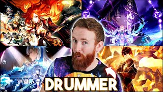 Drummer Reacts to ALL Genshin Impact Version Trailers [upl. by Mini]