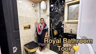 Royal Bathroom Tour 👑  Golden Luxurious Bathroom 💛  Itna Expensive 😳 [upl. by Longwood]