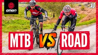 GMBN Vs GCN  From Here To There MTB Vs Road Bike Race [upl. by Nauqed384]