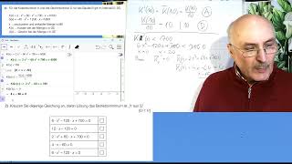 Mathematik Matura HAK Jan 2024 Aufgabe 6ab BAUTEILE Kostenfunktion [upl. by Kalindi]