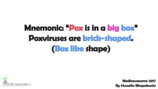 Structure and properties of poxviruses mnemonic [upl. by Amikehs]