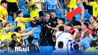 Moment Darwin Núñez confronts fans in stands after Uruguays Copa America defeat to Colombia [upl. by Lasser417]