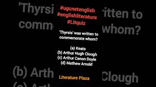 ugcnetenglishliterature quiz collegetrb Netexamenglish [upl. by Rilda]