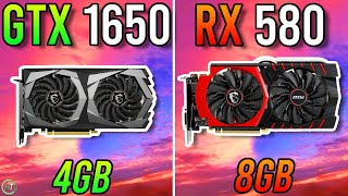 GTX 1650 4GB vs RX 580 8GB  Any Difference [upl. by Adai]