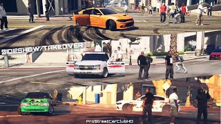 PC GTA FiveM HUGE SideshowTakeover HellcatsG8s amp More Going CRAZY In The Pit Bay Area Vibes [upl. by Yanffit]