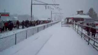 MUST SEE Acela with tons and tons of horn flying through the snow [upl. by Anagrom706]