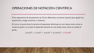 Notación Científica Suma y resta exponentes diferentes [upl. by Zemaj803]