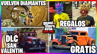 DLC de SAN VALENTIN VUELVEN DIAMANTES DINERO GRATIS REGALOS BRUTALES x ESTO GTA Online [upl. by Lyrred]