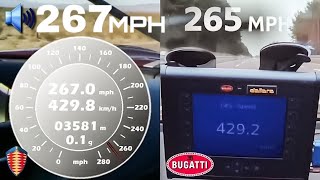 Koenigsegg Agera RS Vs Bugatti Chiron Super Sport 300 Top Speed run Comparison [upl. by Pinebrook]