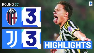 BOLOGNAJUVENTUS 33  HIGHLIGHTS  Juve come back from THREE goals down  Serie A 202324 [upl. by Yxel511]