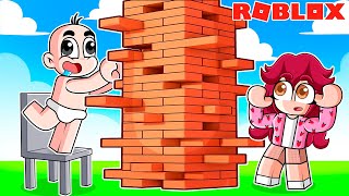 BEBÉ NOOB vs NOOBSI en JENGA GIGANTE en Roblox 😱 [upl. by Mcfarland]