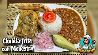 Chuleta frita con menestra de frejol Rosita [upl. by Sirehc]