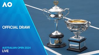 LIVE  Official Draw  Australian Open 2024 [upl. by Lifton]