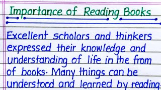 Importance of Book Reading Essay in English  Essay on Importance of Book Reading in English [upl. by Devan]