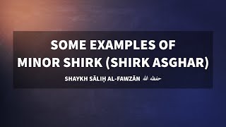 Examples of Minor Shirk  Shaykh Saalih alFawzaan [upl. by Shinberg]