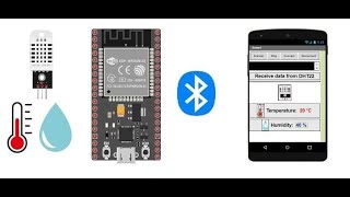 Send data measured by DHT22 sensor connected to ESP32 via Bluetooth [upl. by Aldis]