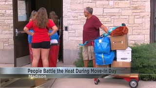 People battle the heat during UWMadison movein [upl. by Arlee895]