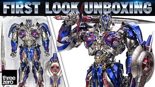 Threezero Optimus Prime DLX Transformers The Last Knight Figure Unboxing  First Look [upl. by Anitsirhc]