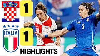 ⚪🔵 Croatia vs Italy 11 HIGHLIGHTs  all Goals Modric goal amp Penalty Miss Mattia Zaccagni goal [upl. by Anaicul]