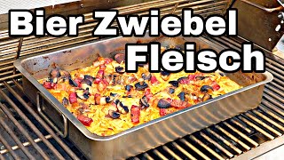 Bier Zwiebel Fleisch vom Grill oder Backofen  The BBQ BEAR [upl. by Blayze]