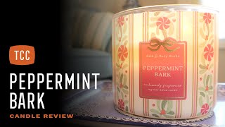 Peppermint Bark Candle Review – Bath amp Body Works [upl. by Ylliw]