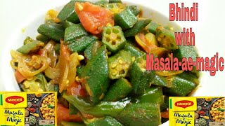 Bhindi With MasalaaeMagic Recipe  Bhindi With Maggi Masala  Bhindi with Maggi Magic Masala [upl. by Cicely512]