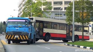 SMRT Retired TIB587G on Tow  Mercedes Benz O405 Hispano Carrocera [upl. by Sharleen]