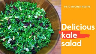 HOW TO MAKE FRESH KALE SALAD  KALE SALAD RECIPE [upl. by Roach]