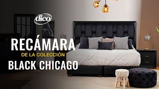 Recámara moderna COLECCION BLACK CHICAGO  Muebles DICO [upl. by Marlena]